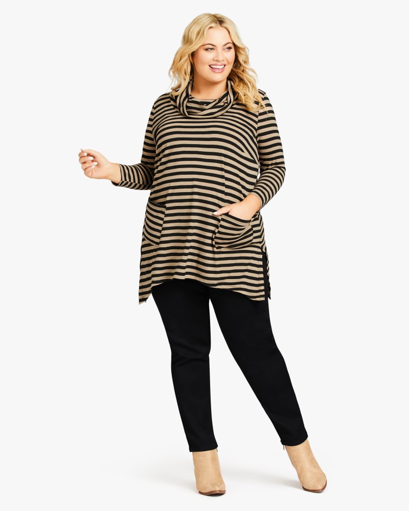 Plus size model wearing Ana Striped Tunic by Avenue | Dia&Co | dia_product_style_image_id:181997